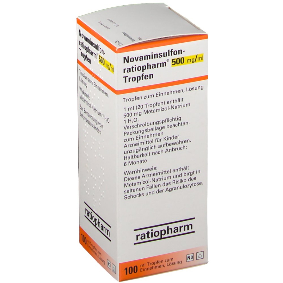 Novaminsulfon ratiopharm Tropfen 100 ml Novaminsulfon ratiopharm Tropfen 100 ml