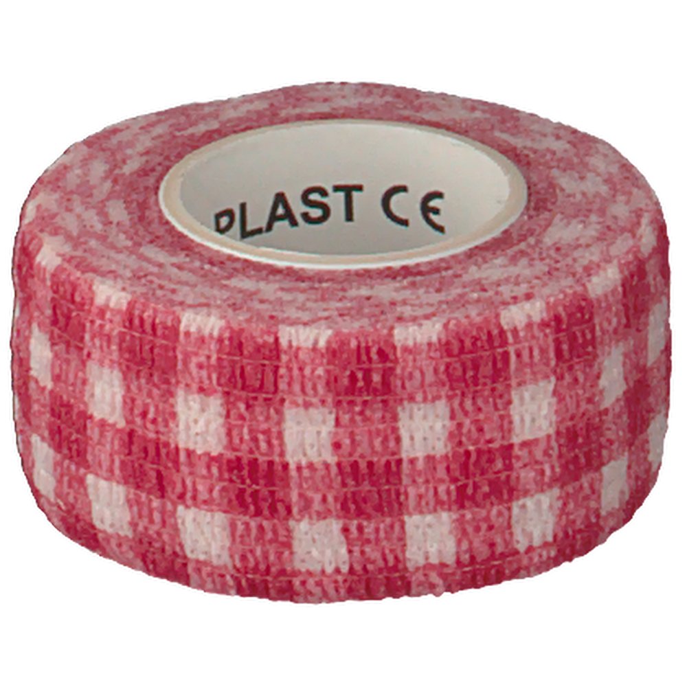 OK-plast Fingerverband rot kariert 2,5 cm x 4,5 m