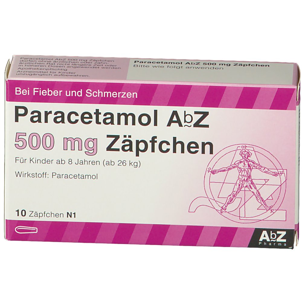 Paracetamol AbZ 500 mg Zäpfchen