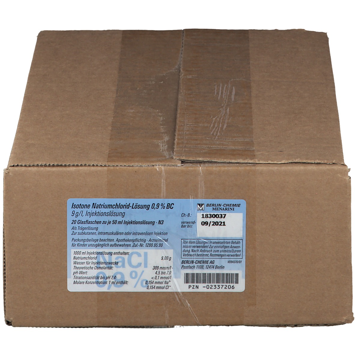 Isotone Natriumchlorid-Lösung 0,9% Berlin-Chemie Glasflasche