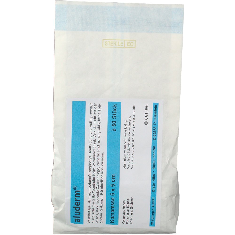 aluderm® Kompressen 5 cm x 5 cm 50 Stück in Steriltüte