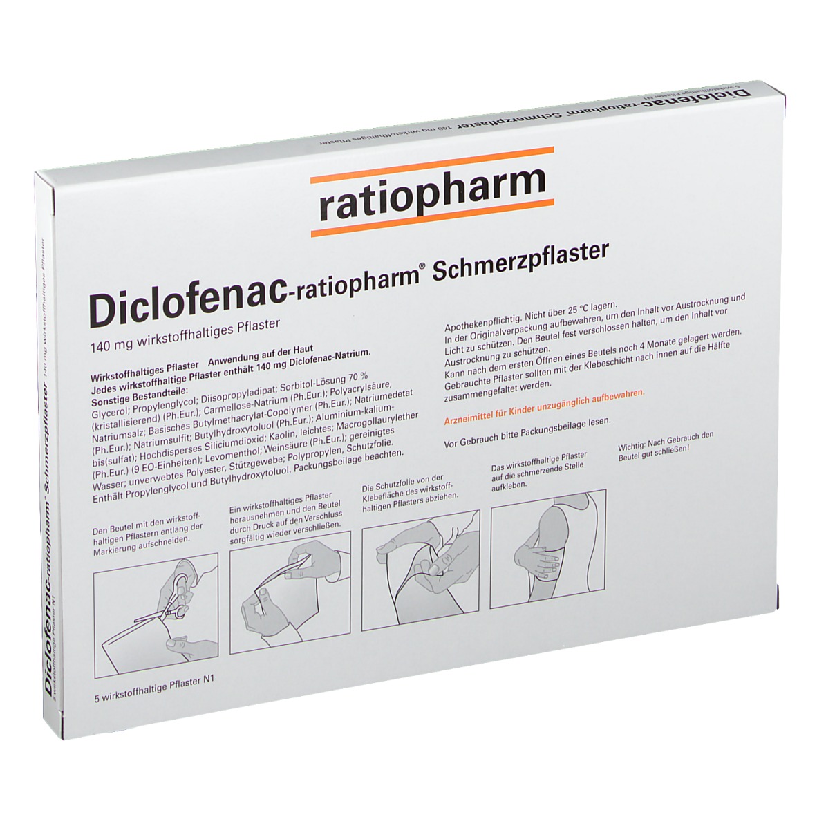 Diclofenac-ratiopharm® Schmerzpflaster 140 Mg - Shop-apotheke.com