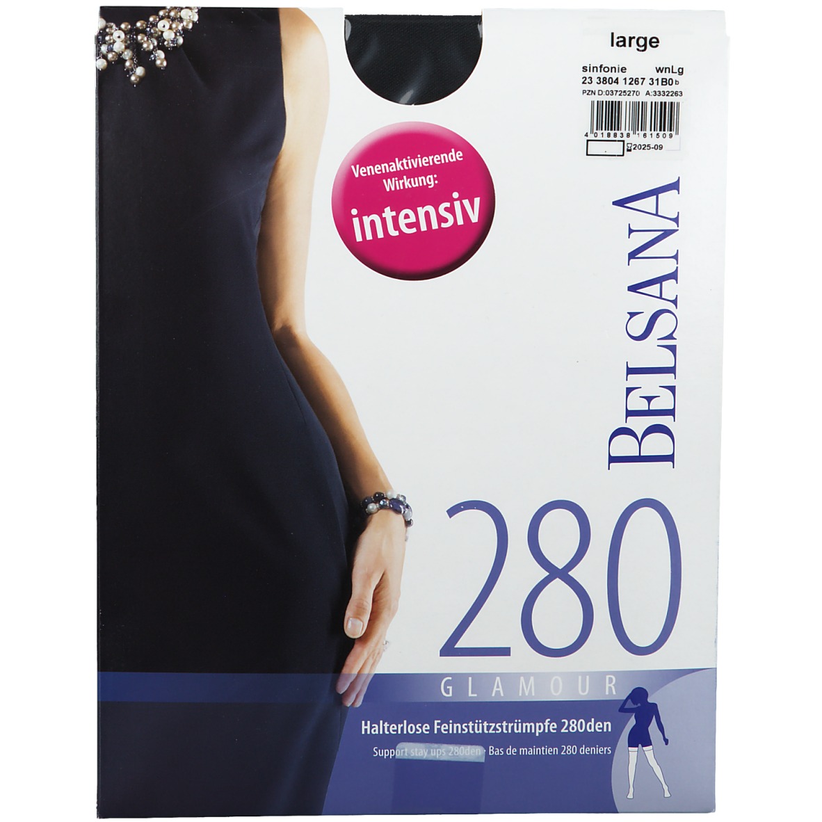 Belsana 280den Glamour Schenkelstrumpf Größe large Farbe sinfonie normal