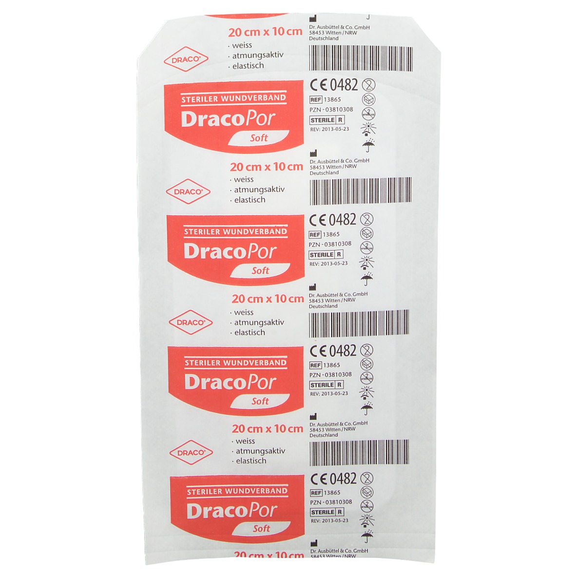 DracoPor Wundverband Soft weiß steril 20 x 10cm