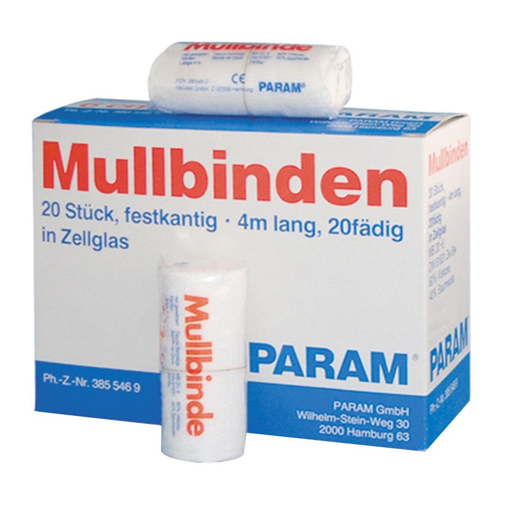Param Mullbinden ohne Cellophan 4 m x 10 cm