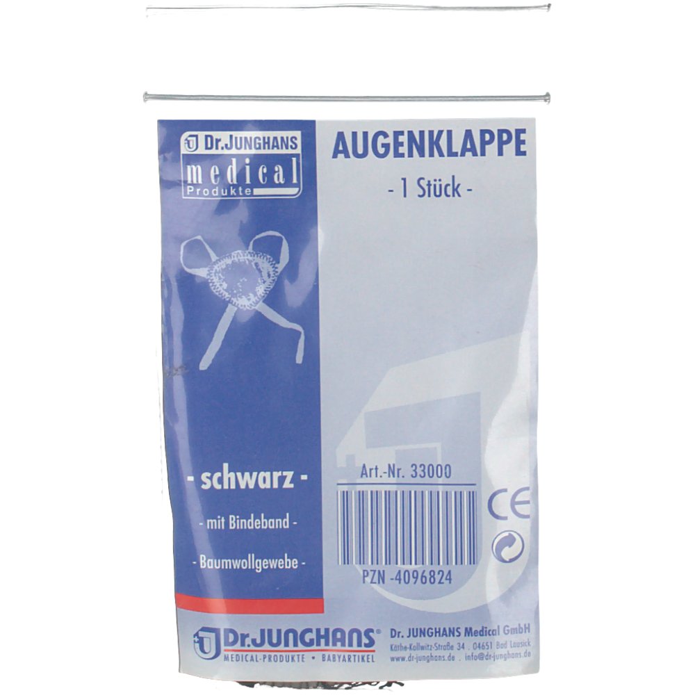 Dr. Junghans® Augenklappe schwarz mit Bindeband