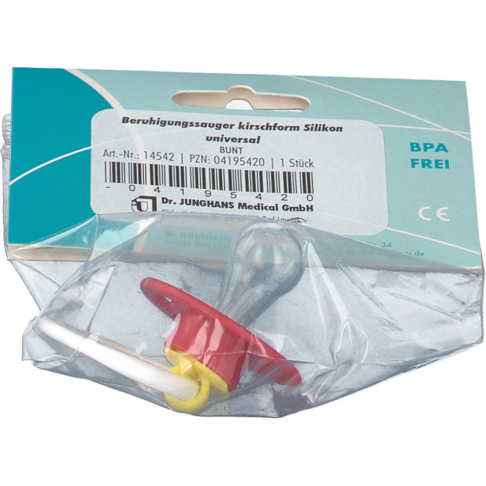 Dr. Junghans® Beruhigungssauger kirschform Universal Silikon bunt