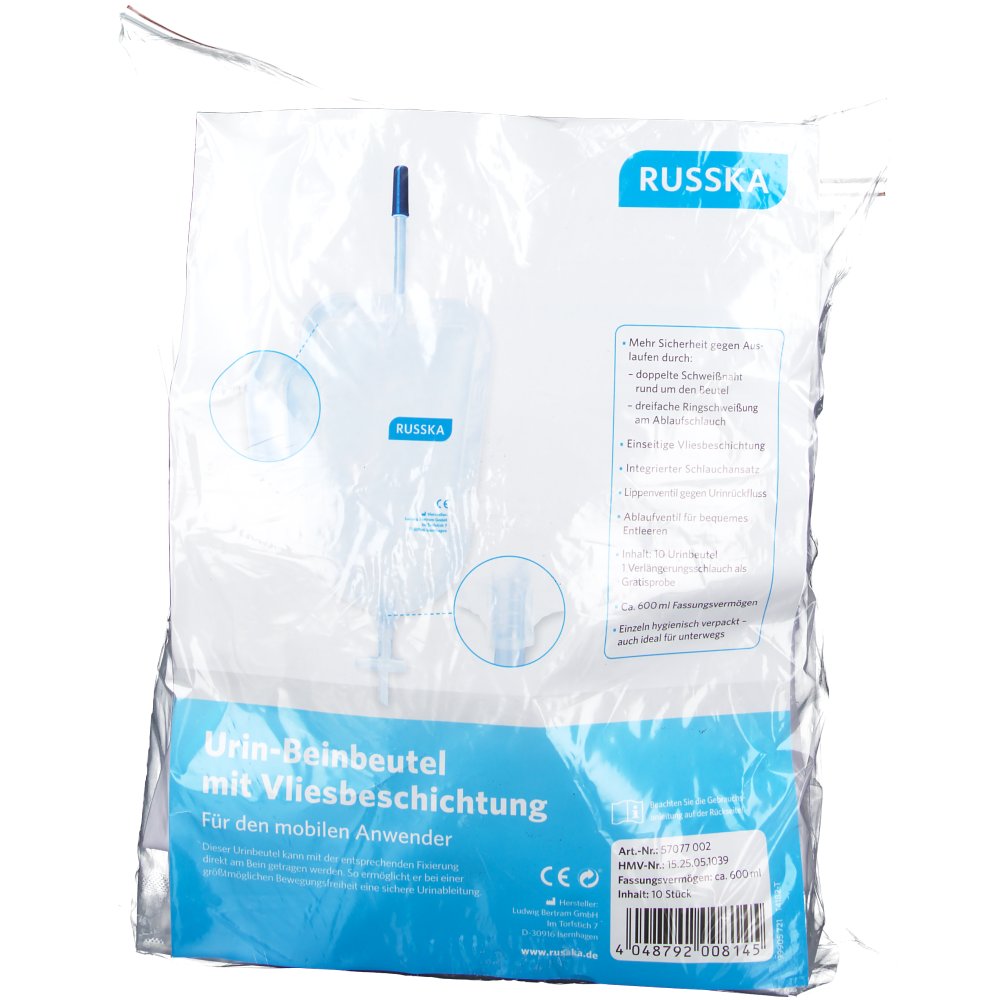 Beinbeutel 600 ml oval Lippenventil