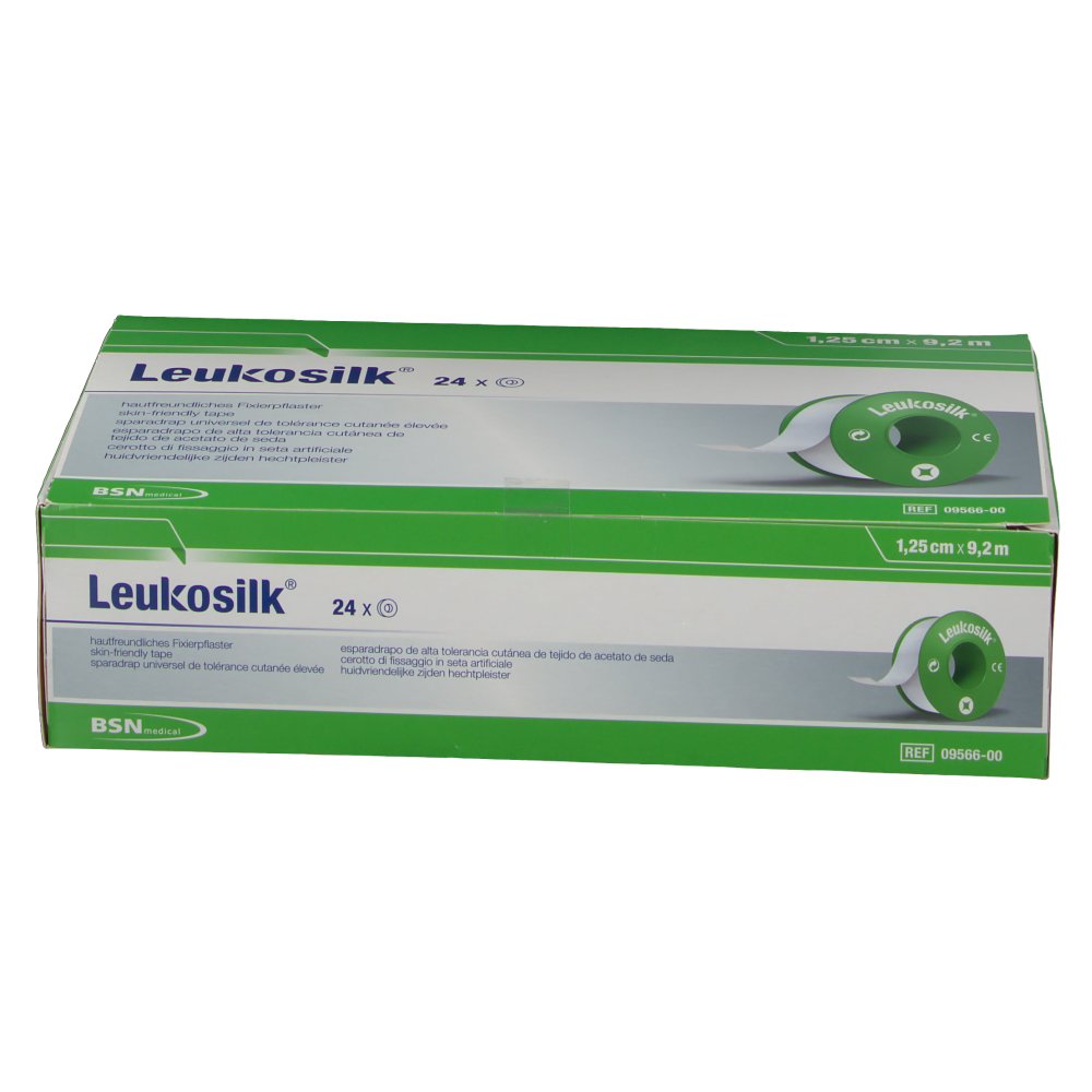 Leukosilk Cerotto In Rotolo – 2,5 Cm X 9,2 M, Impermeabile, Confezione Da 12 Pezzi