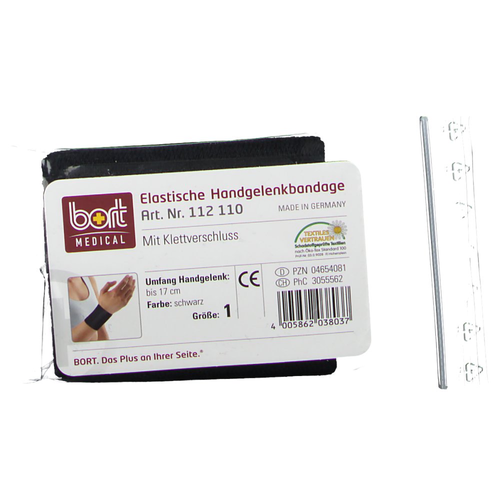 Bort Handgelenkbandage mit Klettverschluss Gr. 1 schwarz