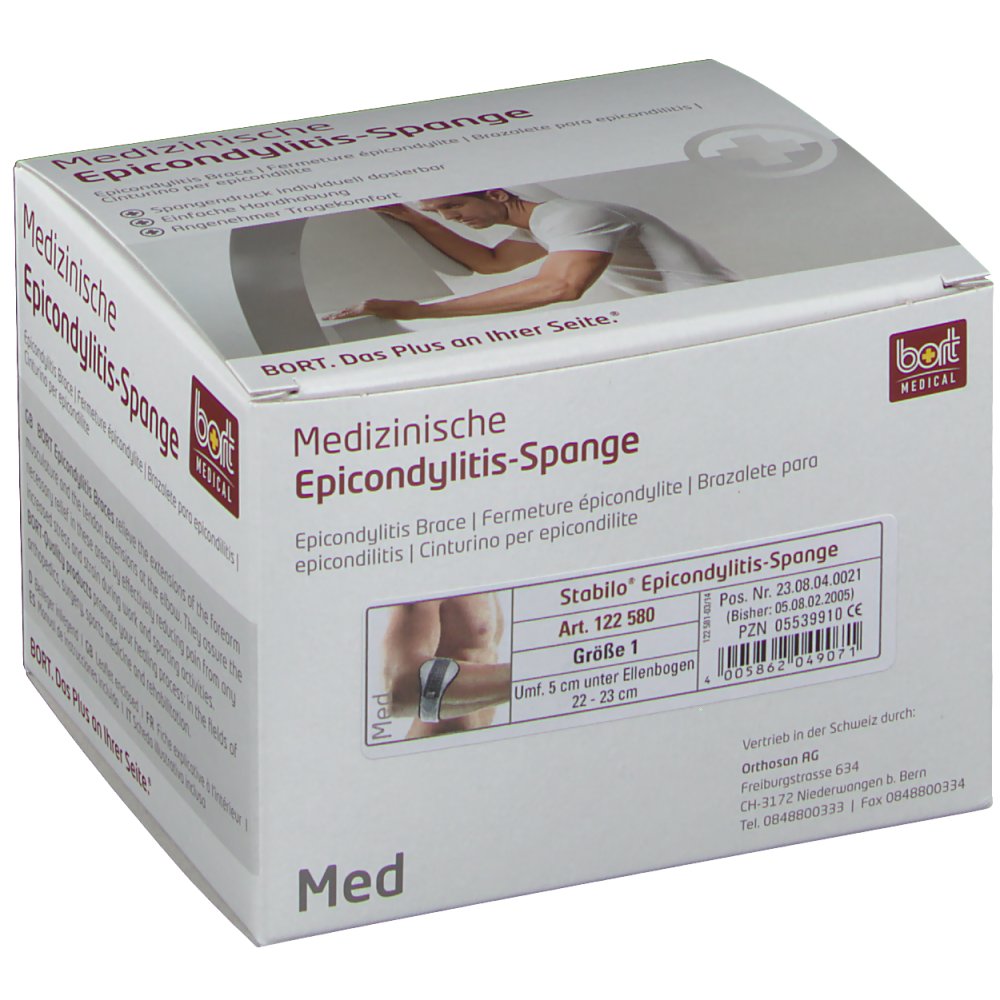 Bort Stabilo® Epicondylitis-Spange mit ulnarer Entlastung Gr. 1 grau