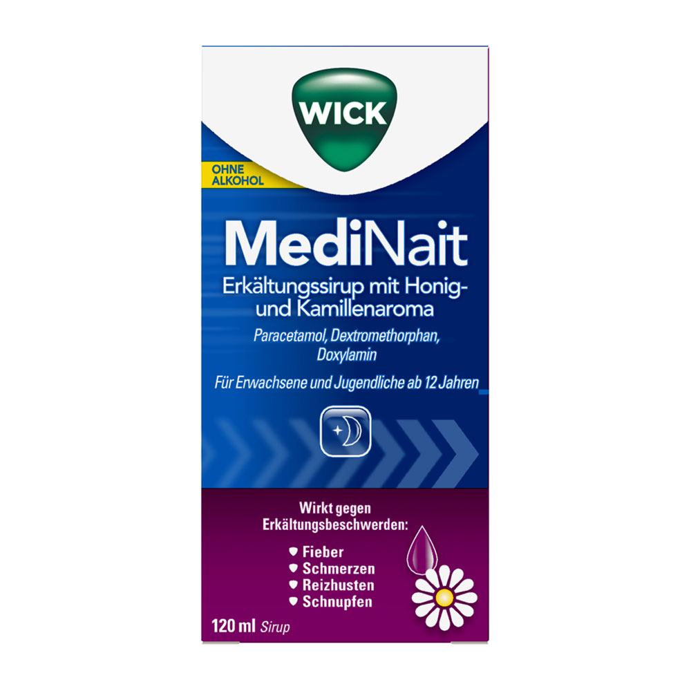 Wick MediNait Erkältungssirup mit Honig- und Kamillenaroma
