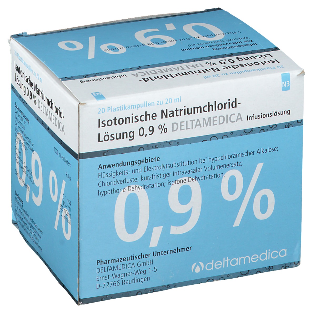 Isotonische NaCl 0,9% Deltamedica Inf.-Lsg.Pl.Amp.