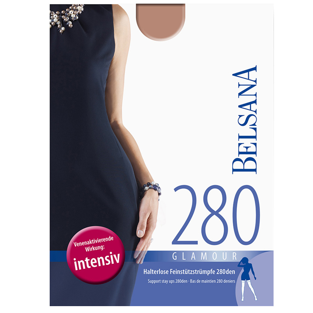 Belsana Stütz 280den Glamour Strumpfhose Größe large Farbe schwarz lang