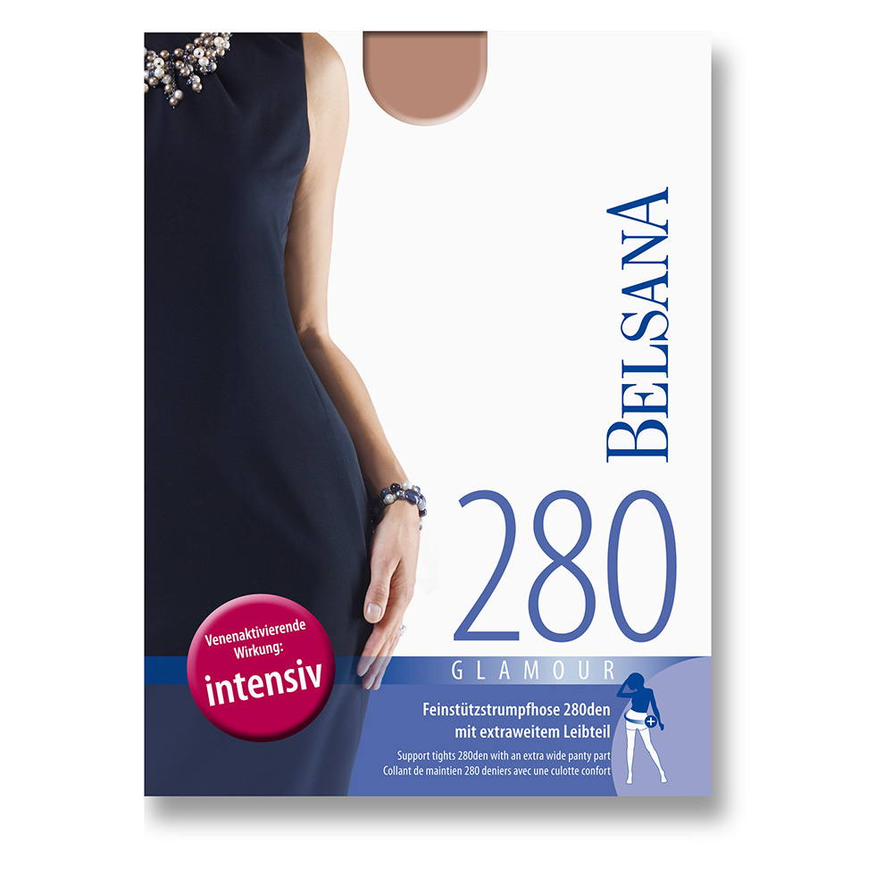Belsana 280den Glamour Strumpfhose für Schwangere Größe medium Farbe champagner lang