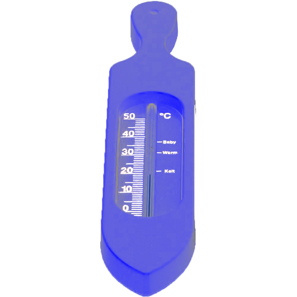 Badethermometer Schiff mit Griff, blau