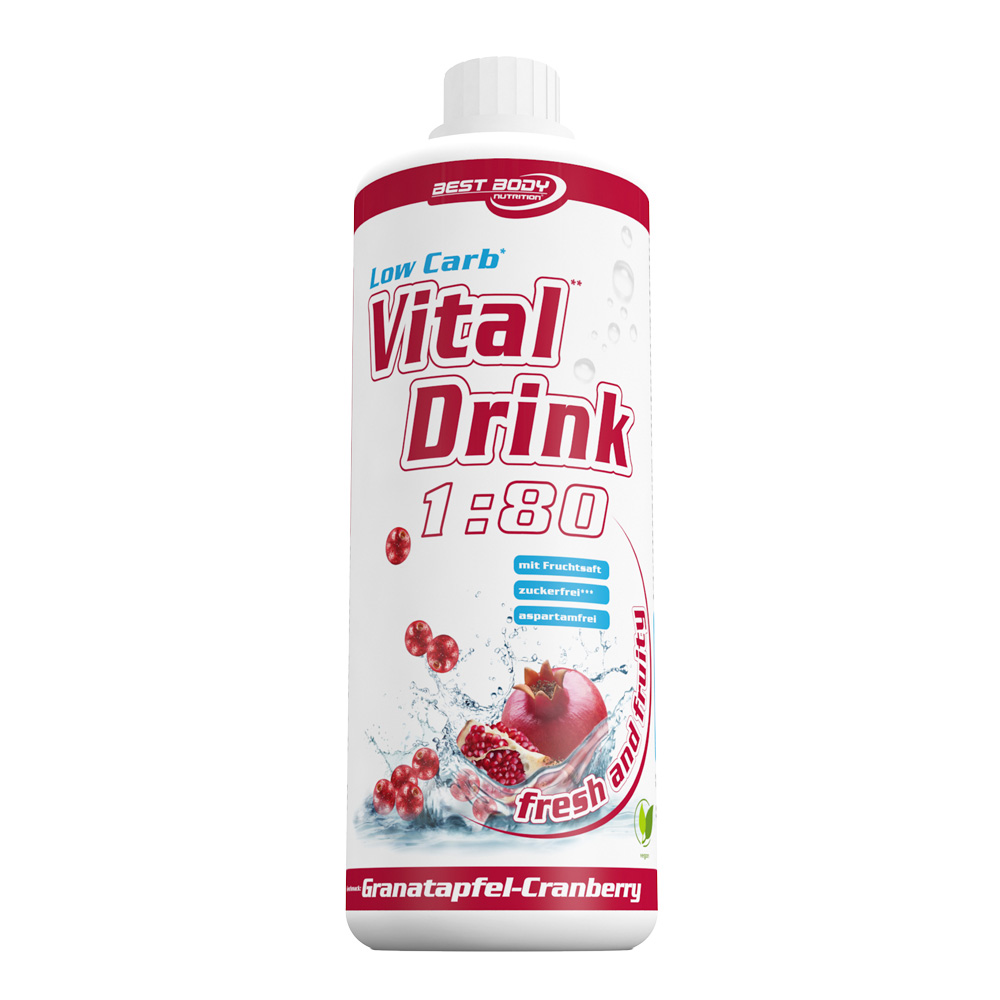 Best Body Nutrition Low Carb Vital Drink Granatapfel-Cranberry