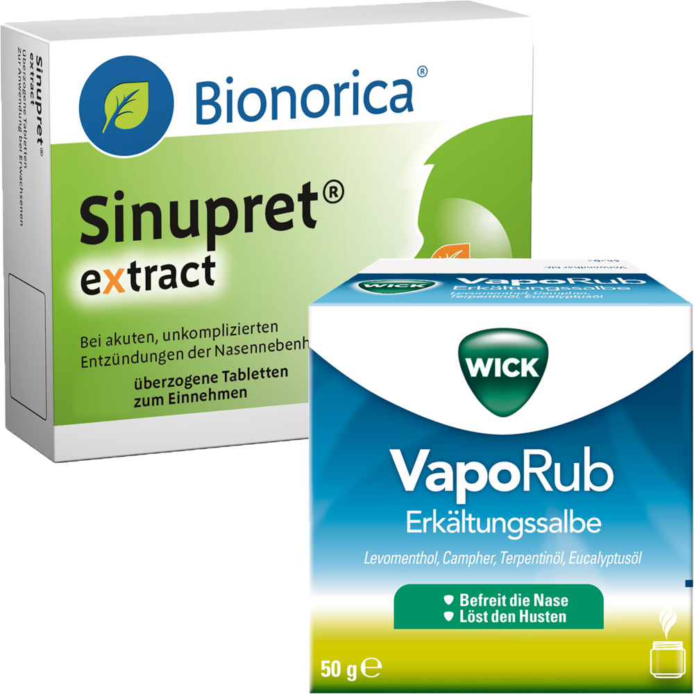 Schnupfenset Wick VapoRub + Sinupret® extract ab 12 Jahre