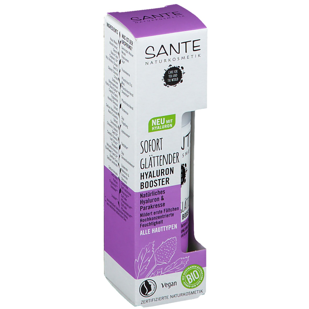 Sante Naturkosmetik Sofort Glättebder Hyauron Booster Natürliches Hyaluron & Parakresse