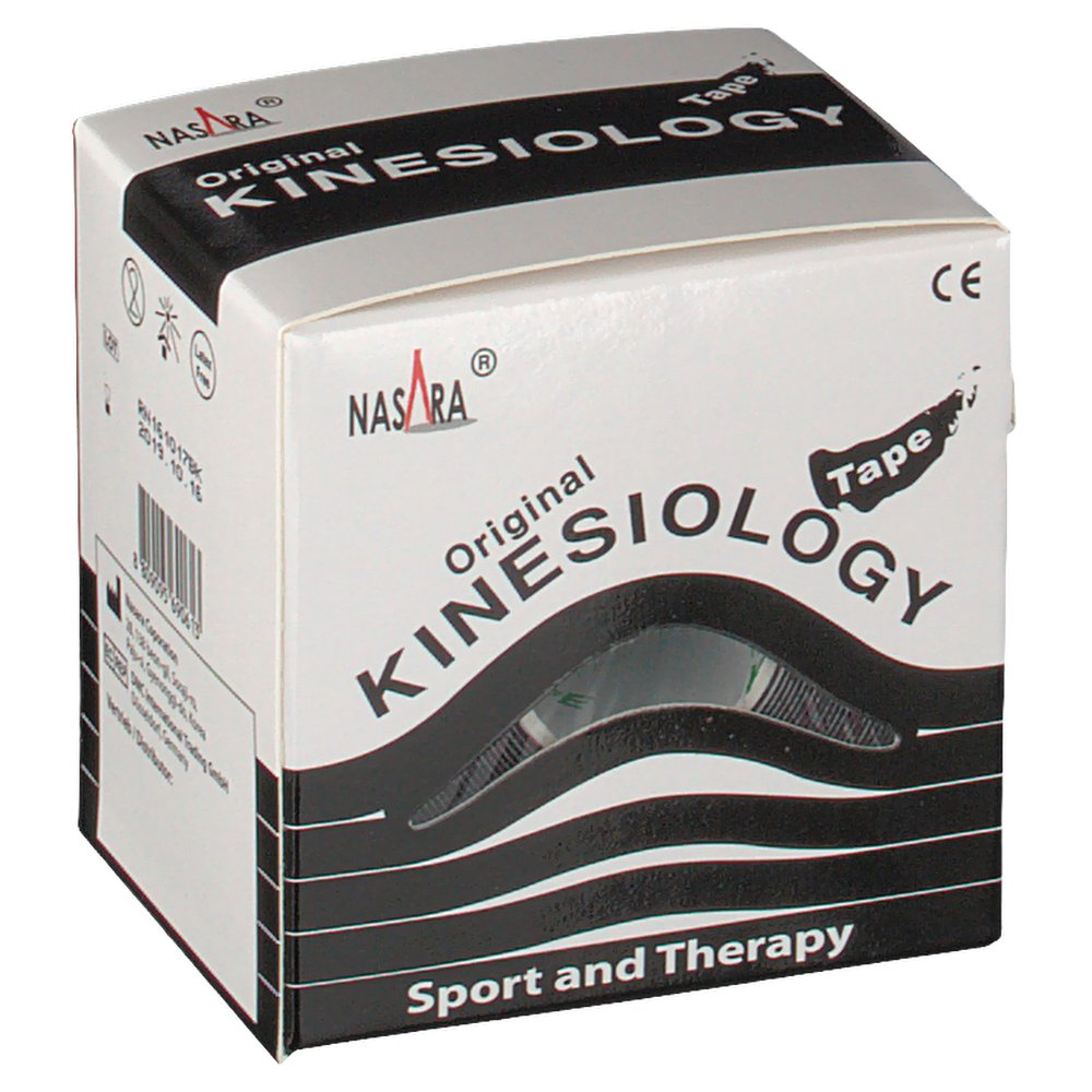 NASARA® KinesiologyTape classic 5 cm x 5 m Rolle Schwarz