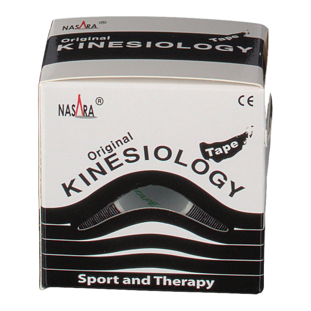 NASARA® KinesiologyTape classic 5 cm x 5 m Rolle Schwarz