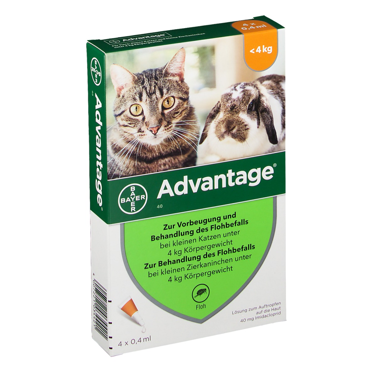 advantage® 40 mg für Katzen und Zierkaninchen bis 4 kg Körpergewicht