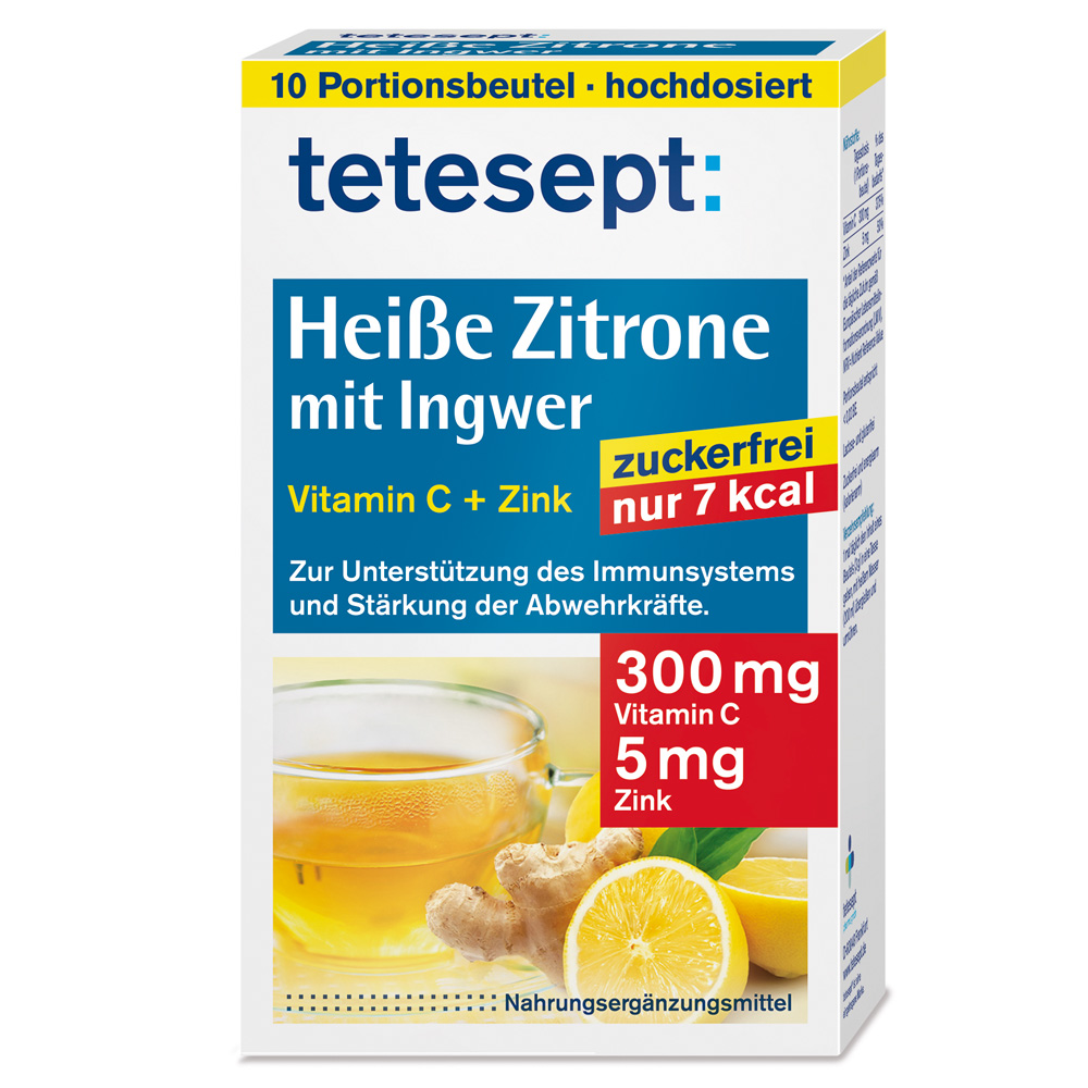 tetesept® Heiße Zitrone mit Ingwer zuckerfrei