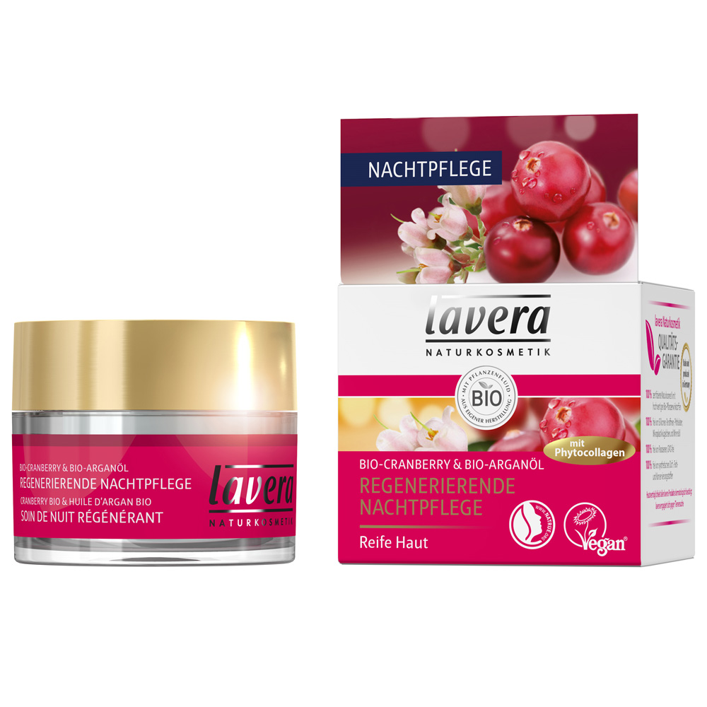 lavera Regenerierende Nachtpflege Bio-Cranberry & Bio-Arganöl (50 ml) - Nachtcreme - LAVERANA GMBH & Co. KG lavera Regenerierende Nachtpflege Bio-Cranberry & Bio-Arganöl (50 ml) - Nachtcreme - LAVERANA GMBH & Co. KG