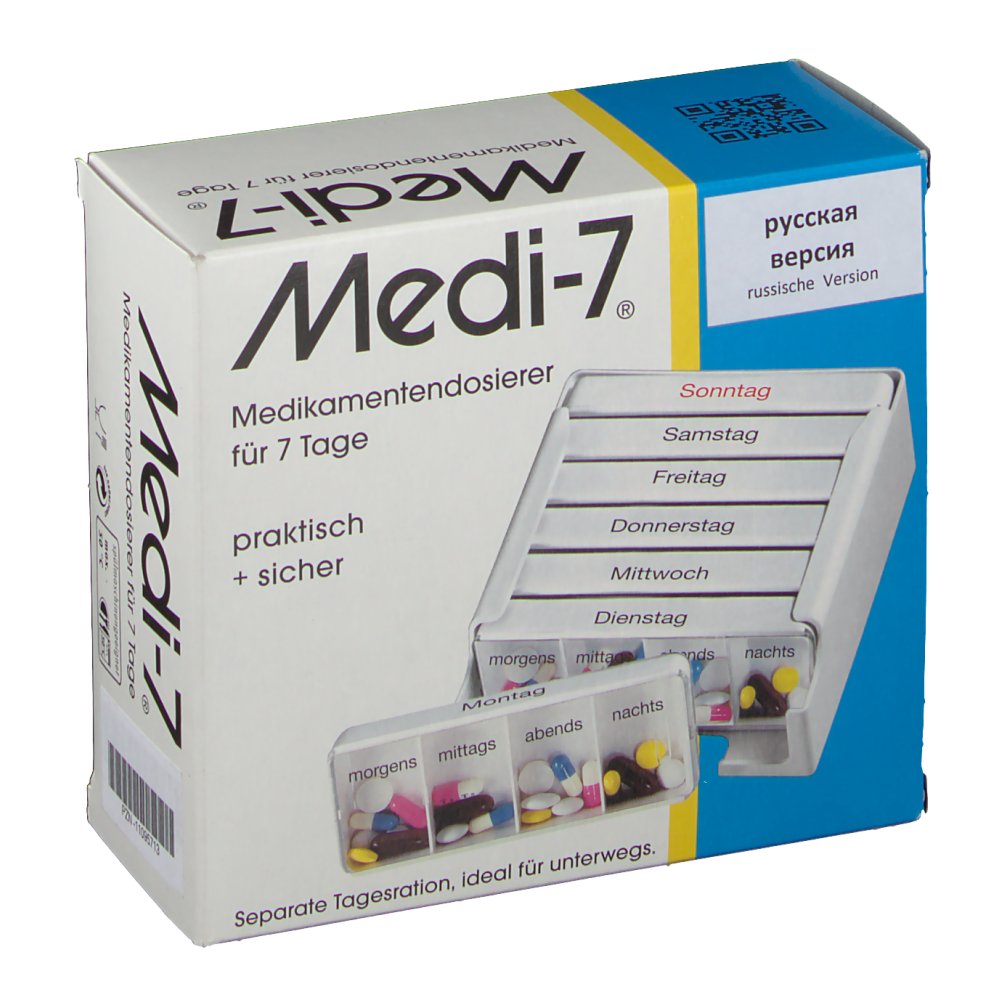 Medi-7 Medikamenten Dosierer weiß russisch (1 St) - Dose - Hans-H.Hasbargen GmbH & Co. KG Medi-7 Medikamenten Dosierer weiß russisch (1 St) - Dose - Hans-H.Hasbargen GmbH & Co. KG
