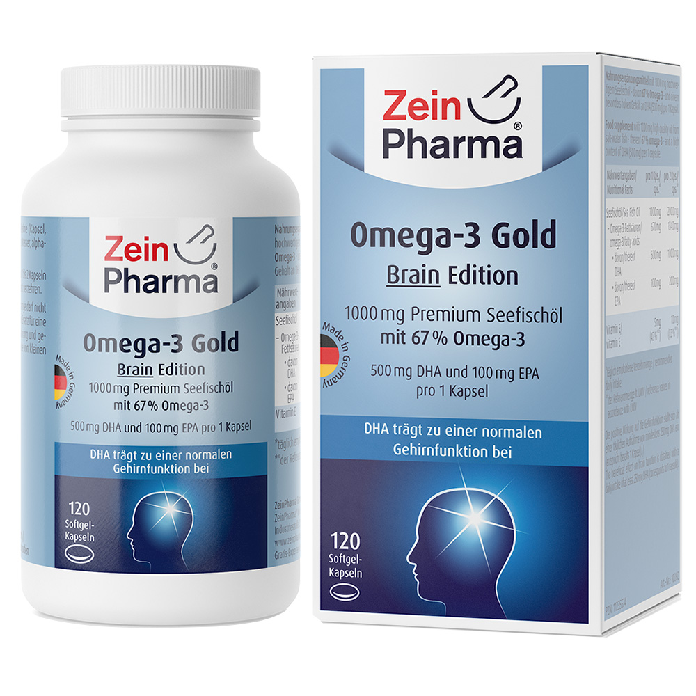 ZeinPharma® Omega3 Gold Brain Edition 500 mg DHA / 100 mg EPA shop