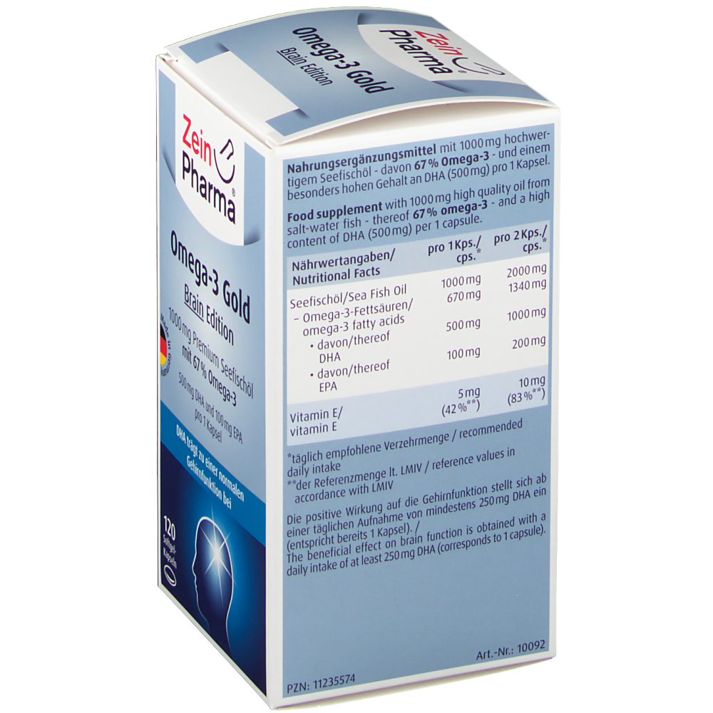 ZeinPharma® Omega3 Gold Brain Edition 500 mg DHA / 100 mg EPA shop
