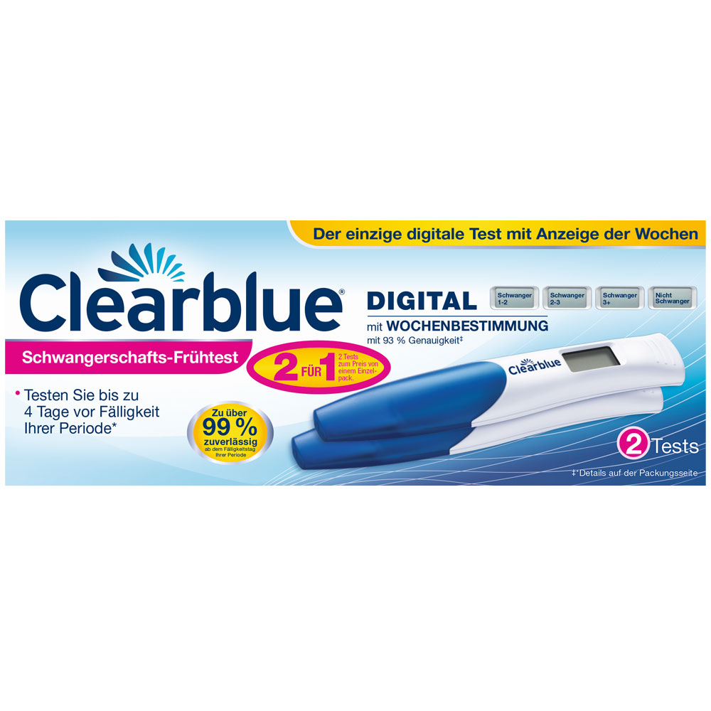 Clearblue Schwangerschaftstest DIGITAL mit Wochenbestimmung 2 für 1