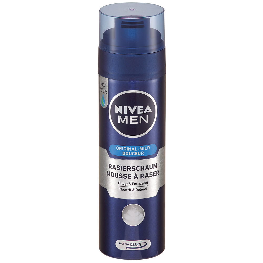 NIVEA Men Sensitive Rasierschaum – 2x200 Ml, 0% Alkohol, Mit Kamille & Hamamelis