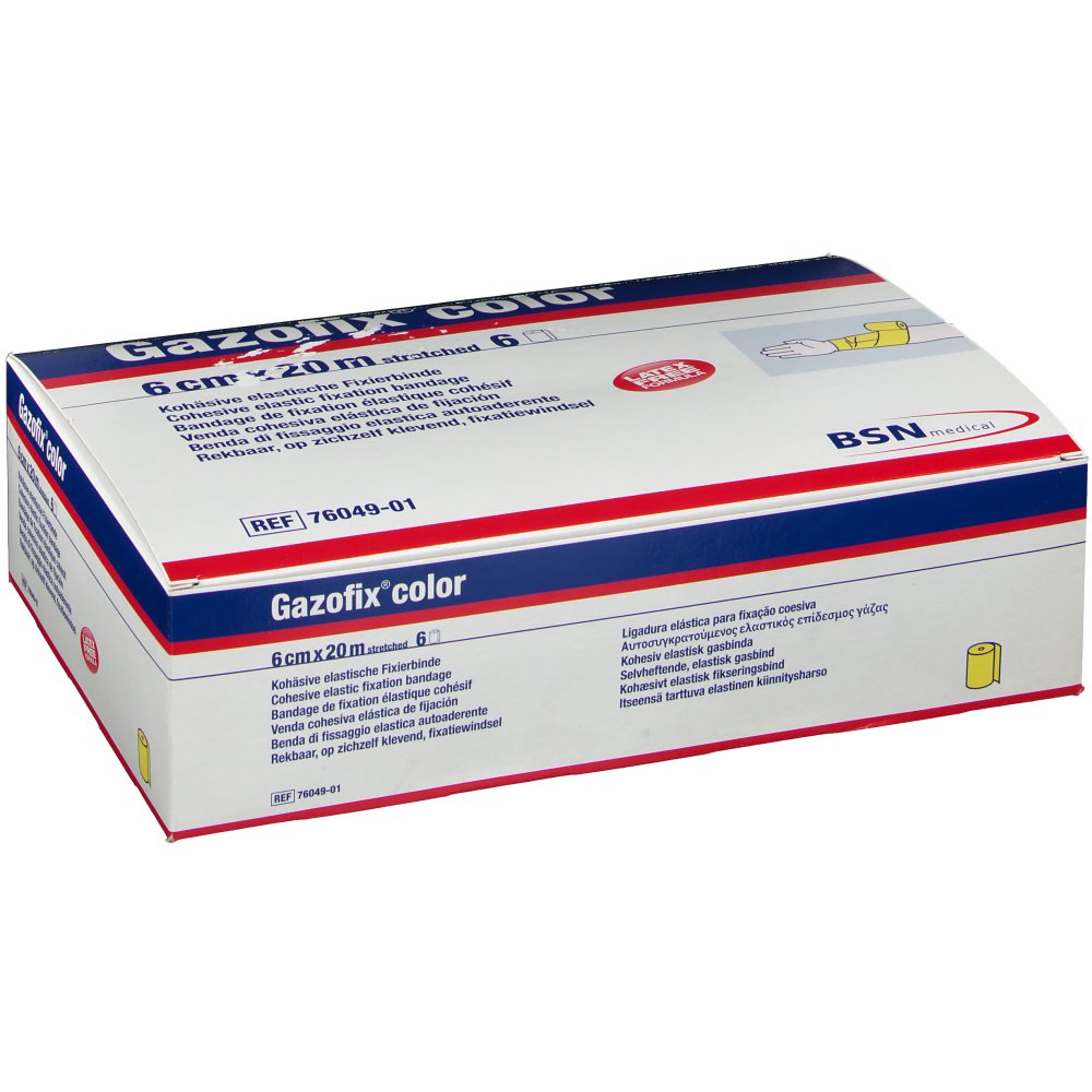 Gazofix® color Fixierbinde kohäsiv 6 cm x 20 m gelb