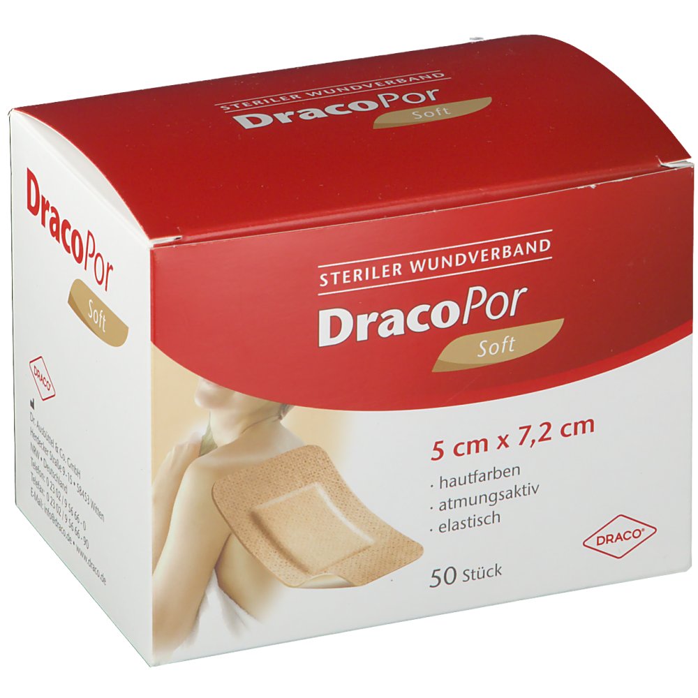 DracoPor Wundverband steril hatufarben 5 cm x 7,2 cm