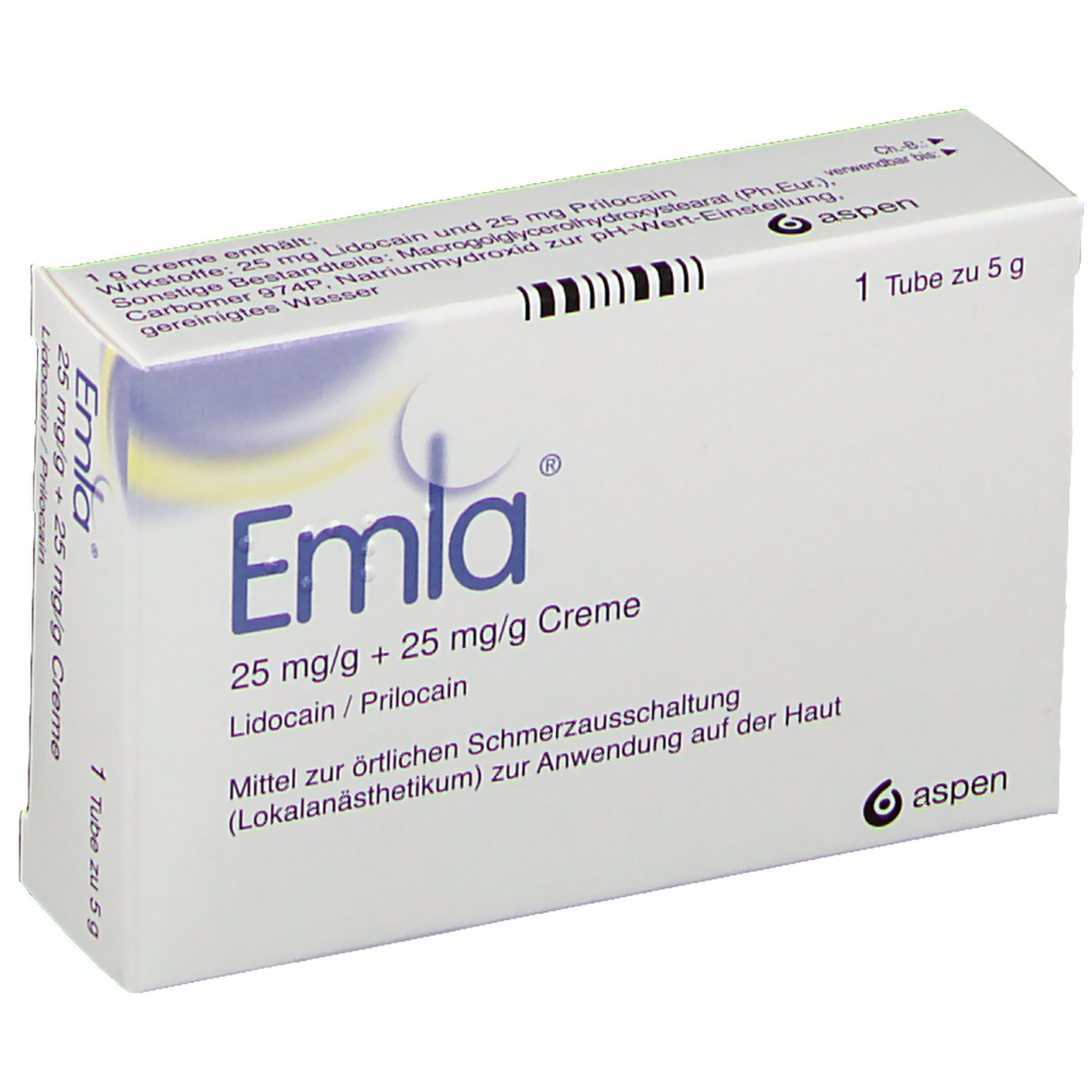 Emla® Lidocain 25 mg/g + Prilocain 25 mg/g + 2 Tegaderm™ Pflaster