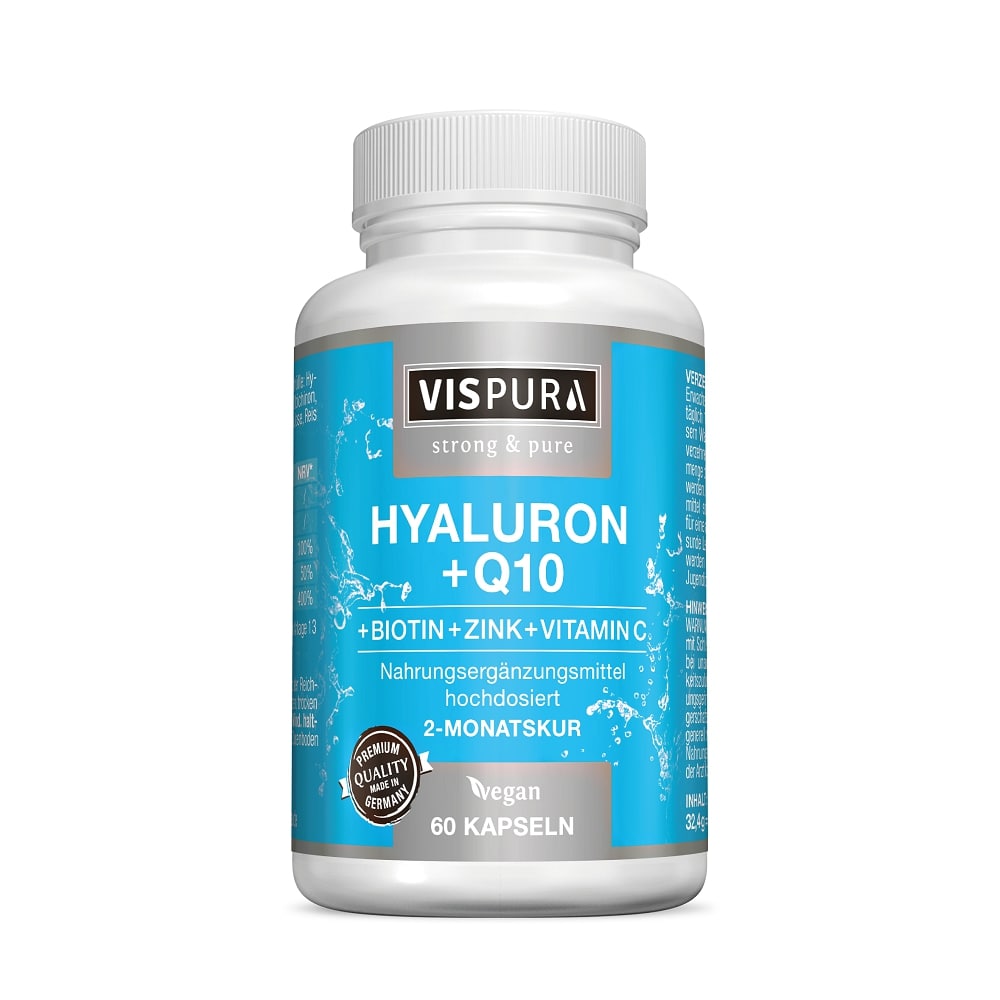 Hyaluronsäure 200 mg hochdosiert + Coenzym Q10 vegan
