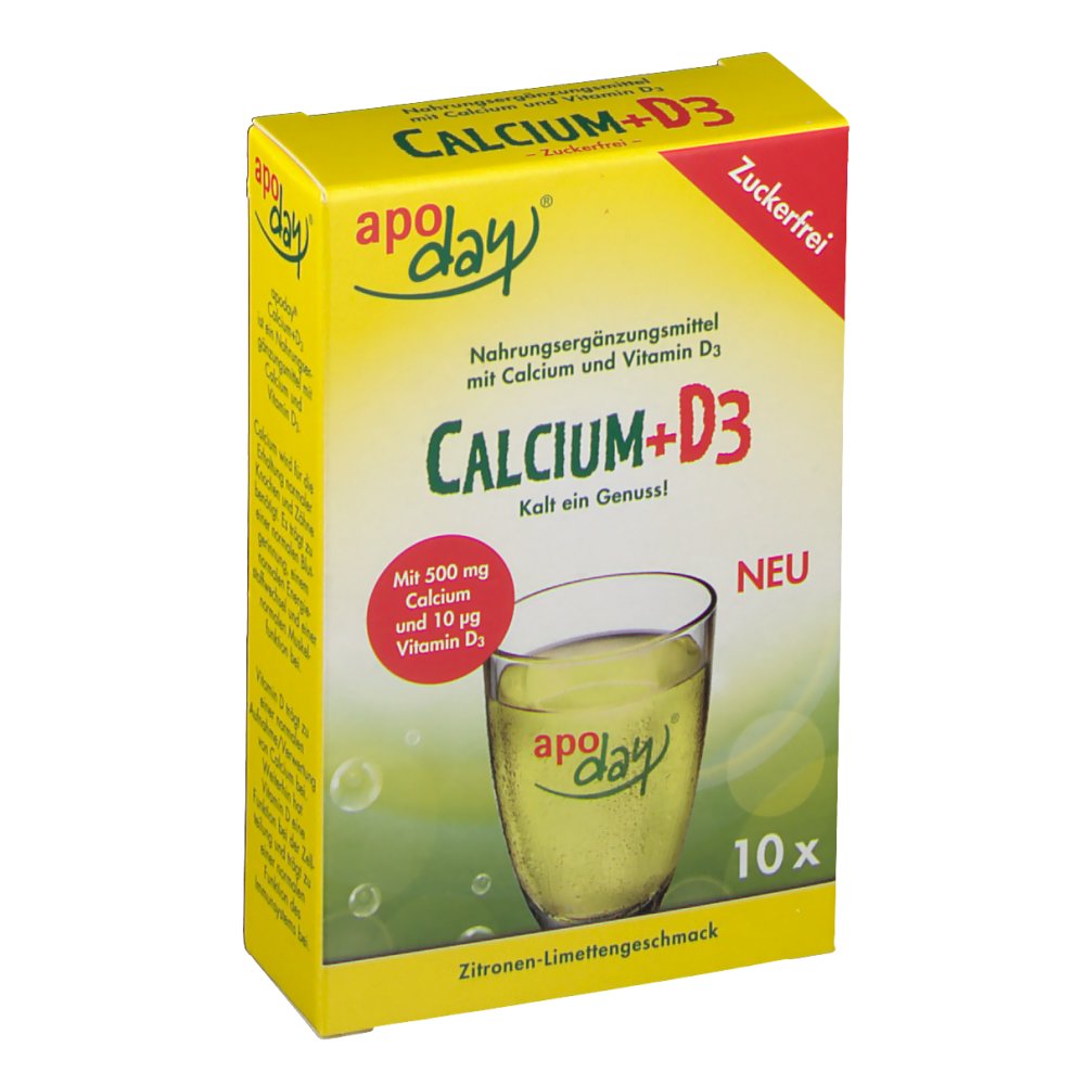 apoday® Calcium + D3 Zitrone Limette zuckerfrei