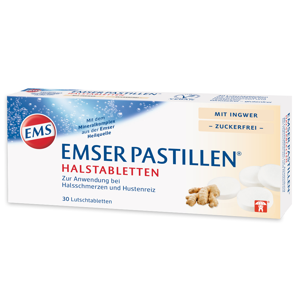 Emser Pastillen® Halstabletten mit Ingwer zuckerfrei