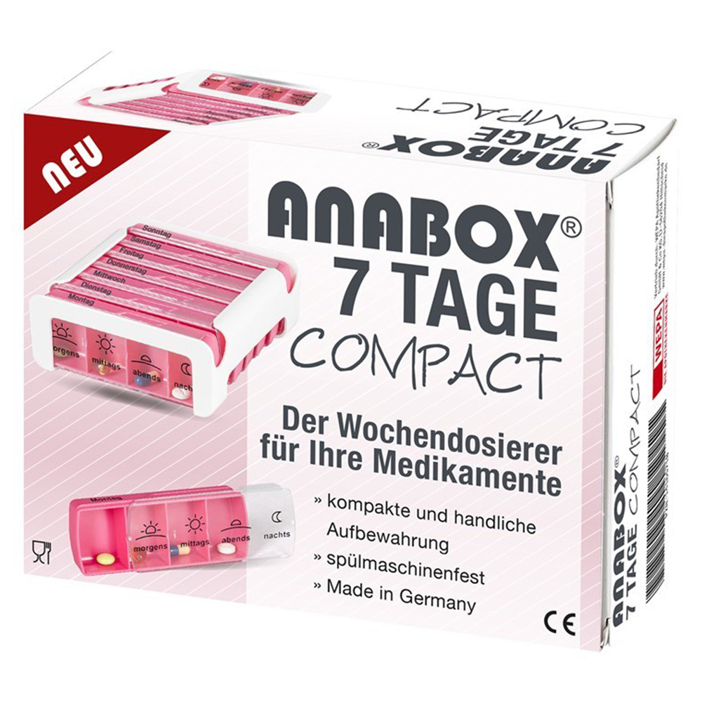 Anabox® 7 Tage Compact pink/weiß