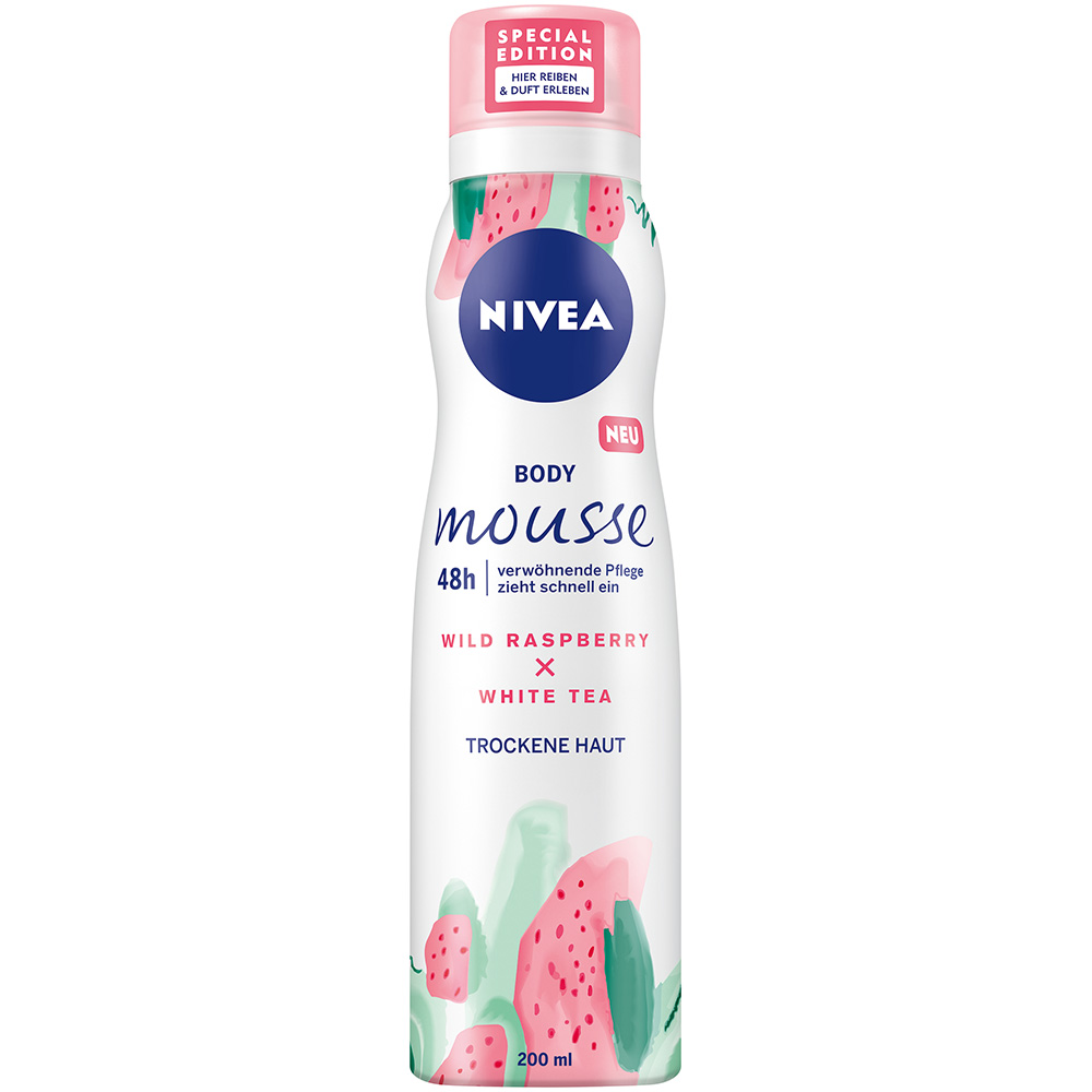 Nivea Body Mousse Wild Raspberry & White Tea (200 ml) - Schaum - Beiersdorf AG/GB Deutschland Vertrieb Nivea Body Mousse Wild Raspberry & White Tea (200 ml) - Schaum - Beiersdorf AG/GB Deutschland Vertrieb