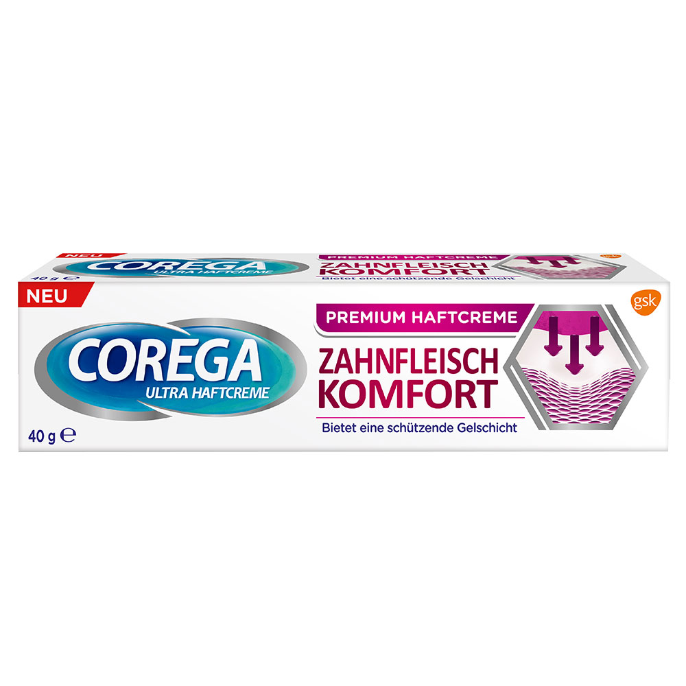 Corega Ultra Premium Haftcreme Zahnfleisch Komfort