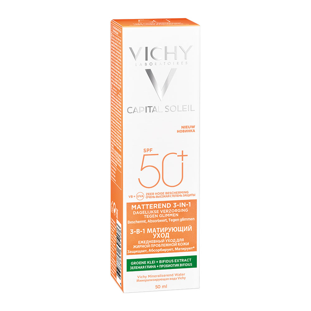 Vichy Capital Soleil 3-in-1 mattierende Sonnenpflege LSF 50+