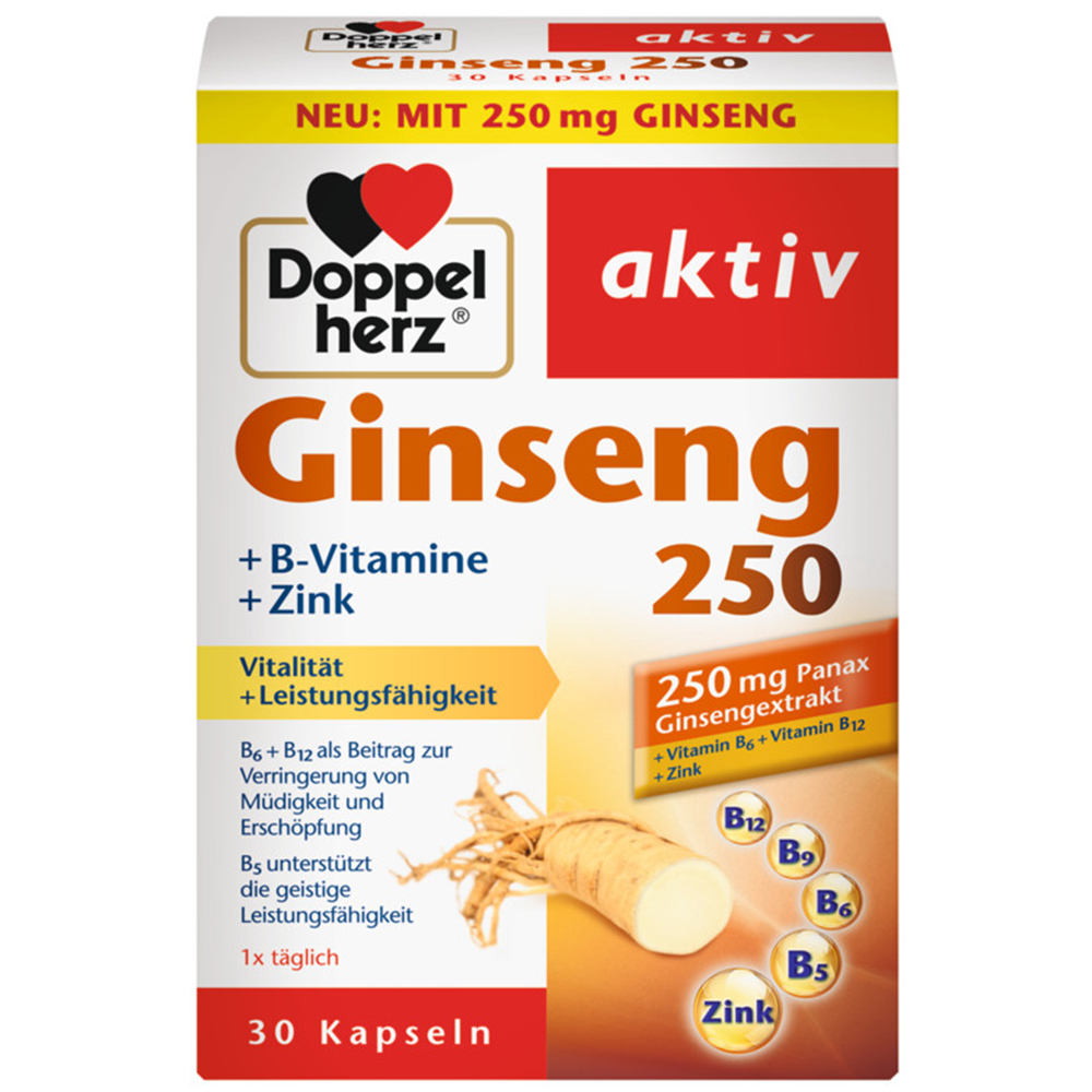 Doppelherz® Ginseng 250 + B-Vitamine + Zink
