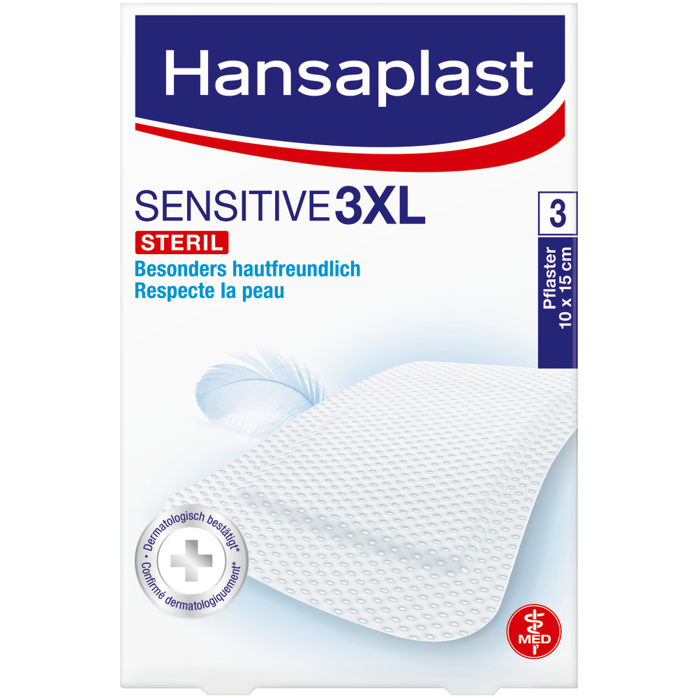 Hansaplast Sensitive XL Pflaster 10 cm x 15 cm steril