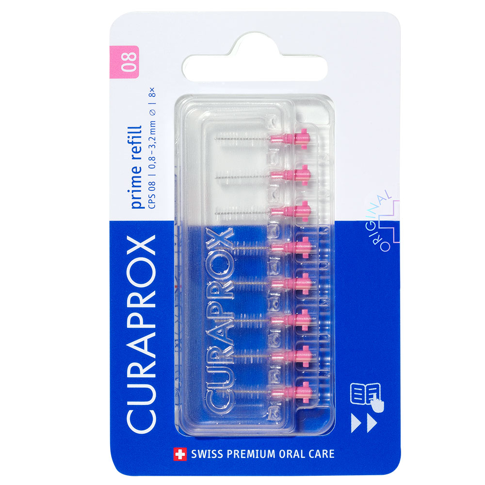 Curaprox CPS 08 prime Interdentalbürsten pink Nachfüllpackung