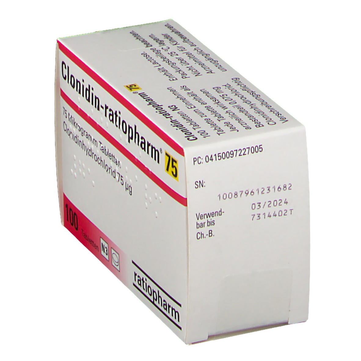 Clonidin Ratiopharm 75mg 100 St Shop