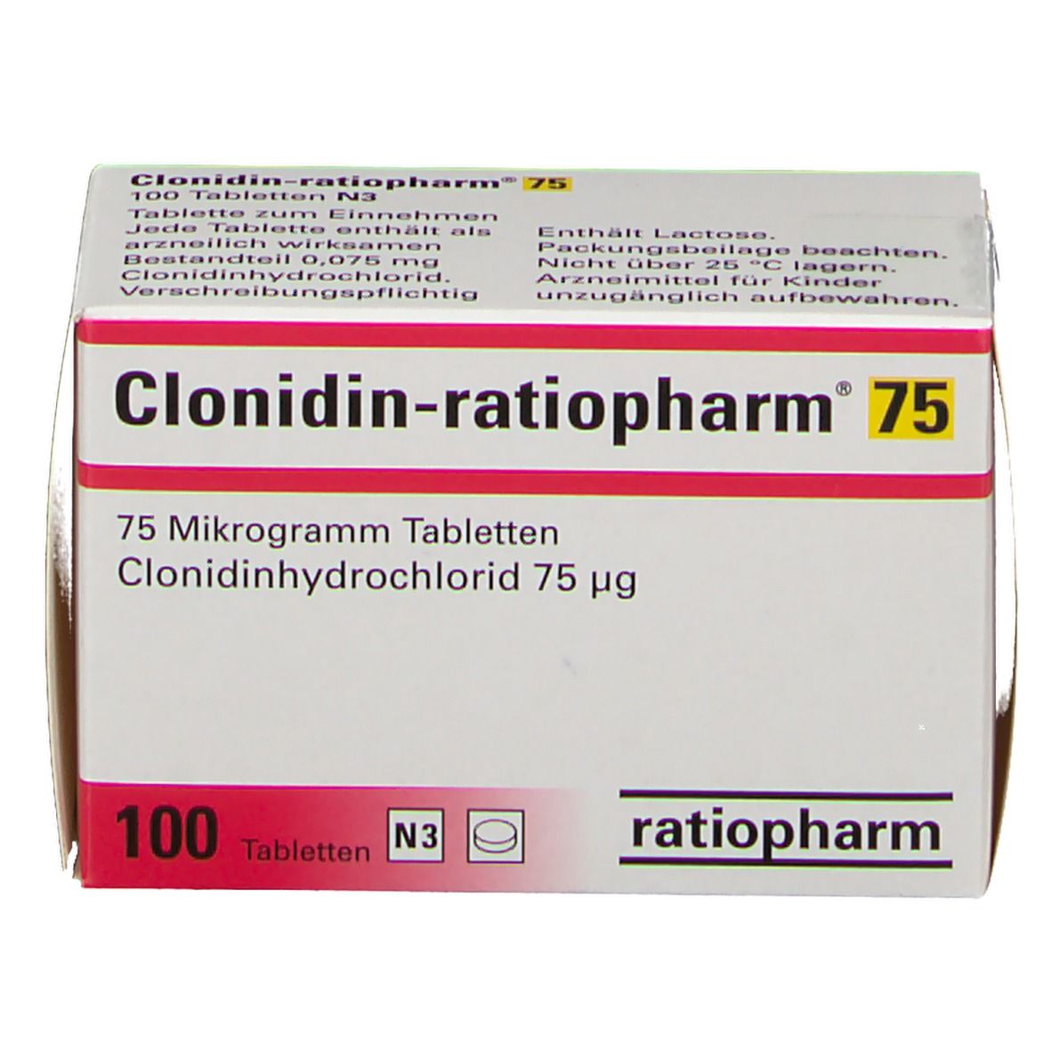 Clonidin ratiopharm 75mg 100 St - shop-apotheke.com