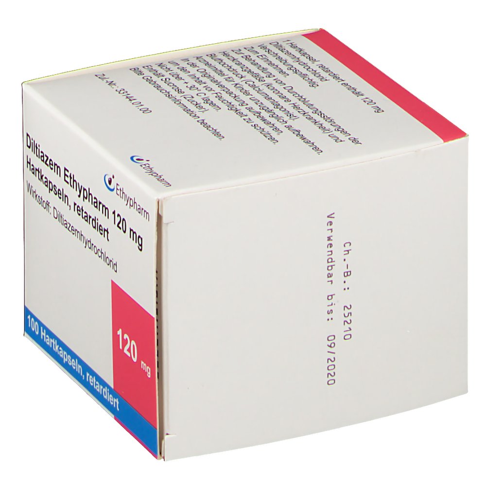 DILTIAZEM Ethypharm 120 mg Hartkapseln retardiert 100 St shop