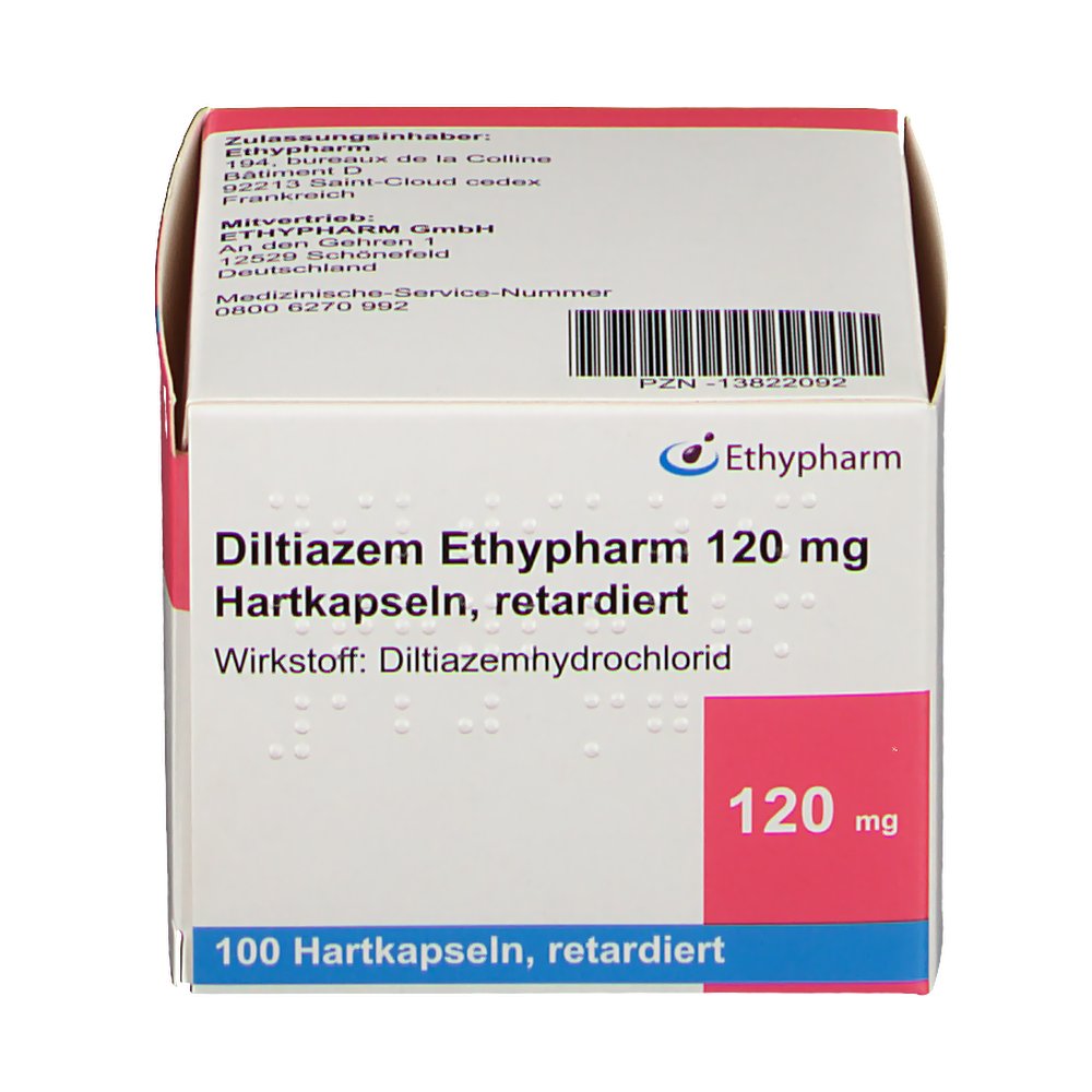 DILTIAZEM Ethypharm 120 mg Hartkapseln retardiert 100 St shop